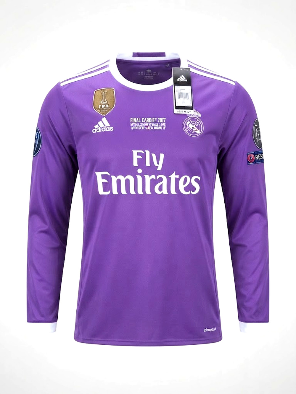 Real Madrid Ronaldo #7 Away Long Sleeve Jersey Cardiff 2017 Final XL - NWT